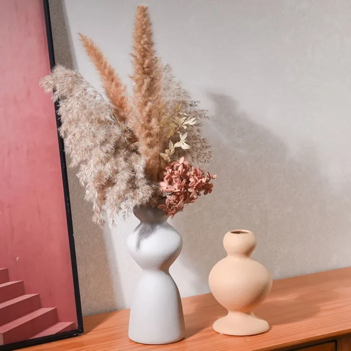 Nordic Ins Circle Ceramic Vase Ornaments Living Room Bedroom Dining Table Flower Arrangement Container Wedding Vase Decoration 2