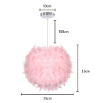 Mordern Feather Pendant Lamp Fairy Hanging Light E27 Lamp Holder for Bedroom Dining Room Cloakroom Shop Chandelier Art Decor 6