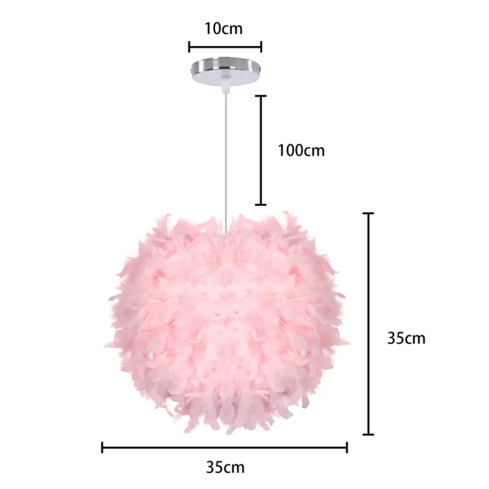 Mordern Feather Pendant Lamp Fairy Hanging Light E27 Lamp Holder for Bedroom Dining Room Cloakroom Shop Chandelier Art Decor 6