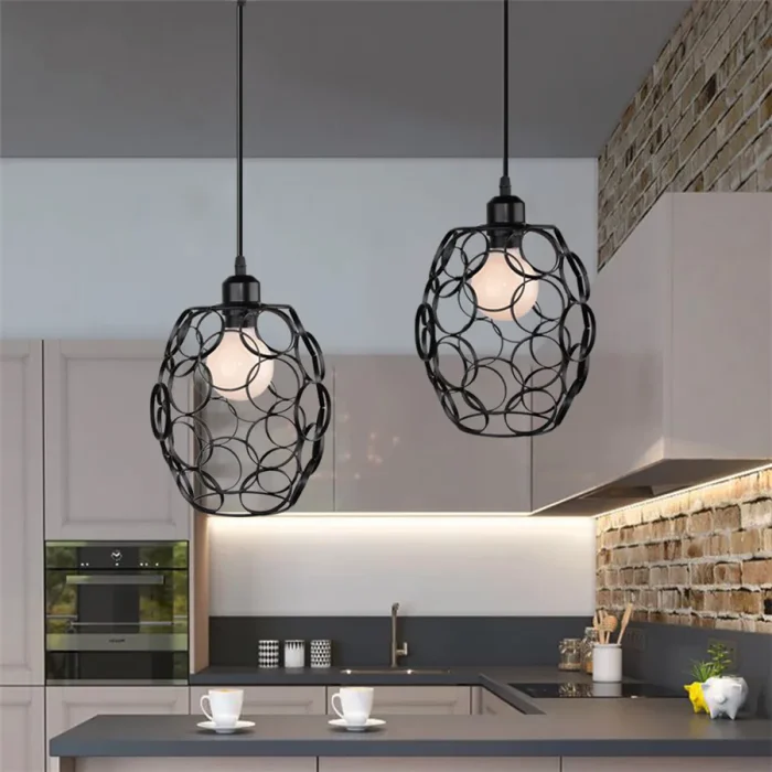 Retro Industrial Metal Pendant Light Vintage Cage Ceiling Hanging Lamp Shade for Bar Dining-room Kitchen Bedroom Hanglamp 4