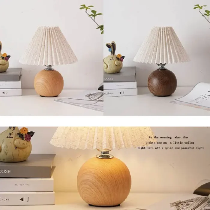 Ceramic Pleated Table Lamp Bedroom Ins Girl Nordic Bedside Lamp Creative Retro Bedside Table Lamp Decorative Lamps 5