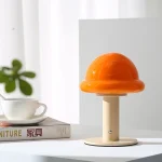 Mushroom Table Lamp Rechargeable Glass Bedroom Bedside Ornaments Creative Atmosphere Lamp Interior Decoration Small Table Lamp 6