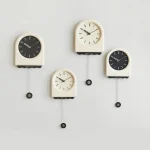 MOMO 2024 New Korea Cream Style Wall Clock Living Room Clocks Home Decor Digital Clocks Modern Design Swinging Pendulum Clock 6