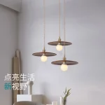 Nordic Solid Wood Pendant Light Bedside Dining Table Art Decorative Log Lamps Creative Restaurant Bar Tea Room Hanging Light E27 4