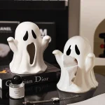 Creative Ceramic Ghost Tissue Box Ornaments Living Room Bedroom Dining Table Carton Storage Crafts Halloween Gifts Decoration 1