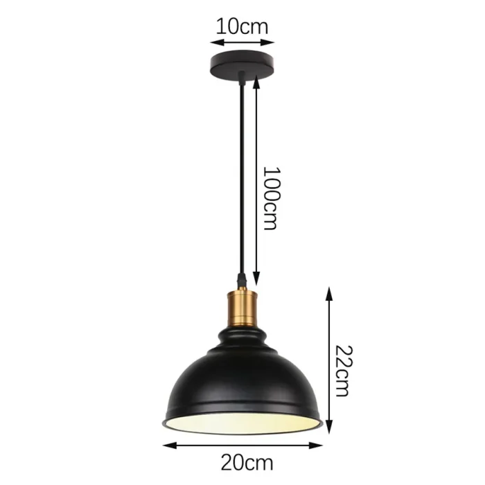 Retro Industrial Pendant Light Vintage Loft Pendant Lamp Dome Shade Decor for Home Kitchen Bar Restaurant Hanging Light E27 5