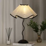 Petal Umbrella Lamp S Wrought Iron Bar Decorative Lamp Bedroom Atmosphere Lamp Night Light Modern Simple Table Lamp Bedside Lamp 4