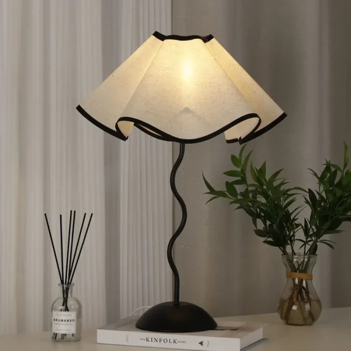 Petal Umbrella Lamp S Wrought Iron Bar Decorative Lamp Bedroom Atmosphere Lamp Night Light Modern Simple Table Lamp Bedside Lamp 4