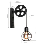Industrial Loft Wall Light Lifting Pulley Hanging Wall Light Vinatge Iron Cage Sconce for Bar Restaurant Indoor Decor Lighting 6