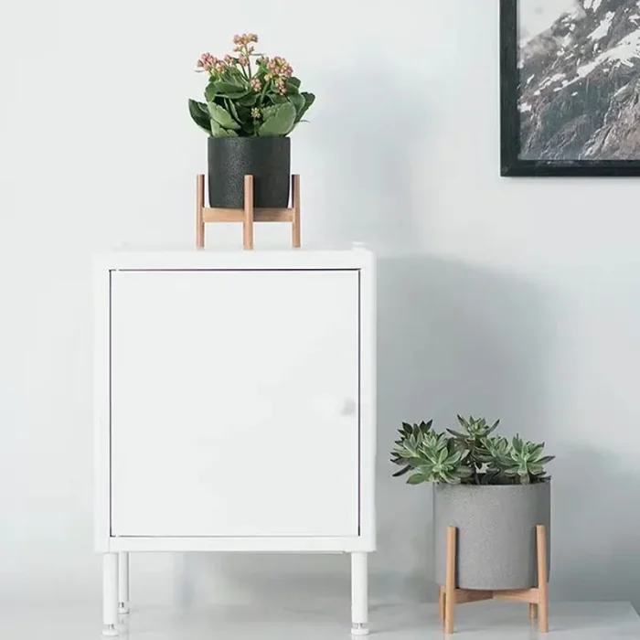 Flower Pot Nordic Desktop Solid Wood Flower Stand Cement Fleshy Flower Pots Creative Simple Living Room Balcony Assembly Cement 6