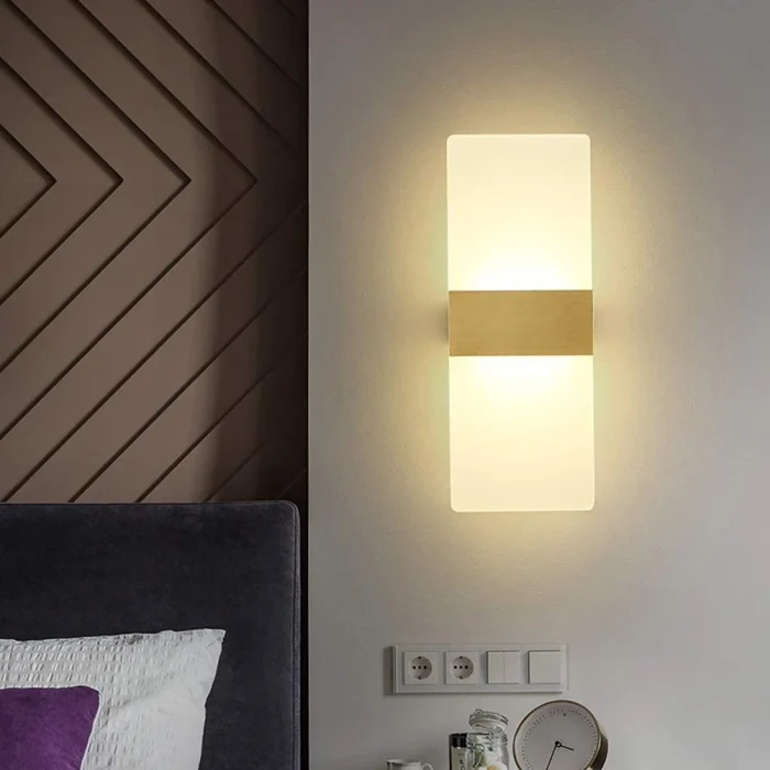 Modern Wall Light Led Indoor for Bedroom Living Room Stair Mirror Light Right Angle Acrylic Material Wall Sconce Lamp 6