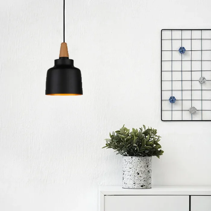 Vintage industrial style pendant lights bedroom aisle study room cafe loft Retro hanging lights wrought iron wood pendant lamp 2