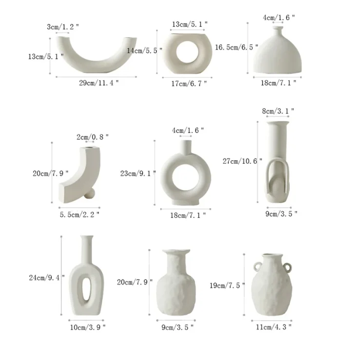 Jingdezhen White Porcelain Crafts Ceramic Vase Creative Small Flower Vase Ornaments Tabletop Vases Home Decoration Wedding Gifts 4