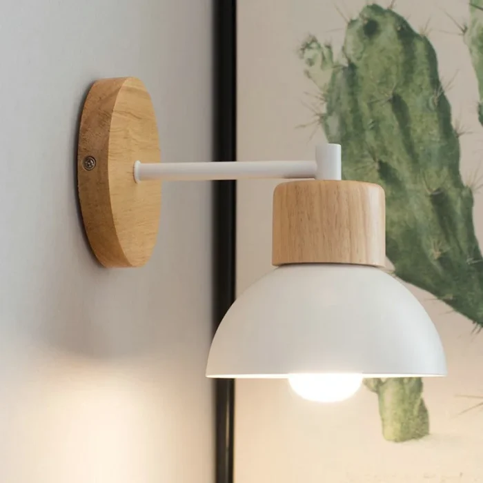 Nordic LED Wall Lamp Wood Creative Light Fixture Room Dining Staircase Bedroom Study Macaron Home Decor Wall Light Loft led Lamp 2