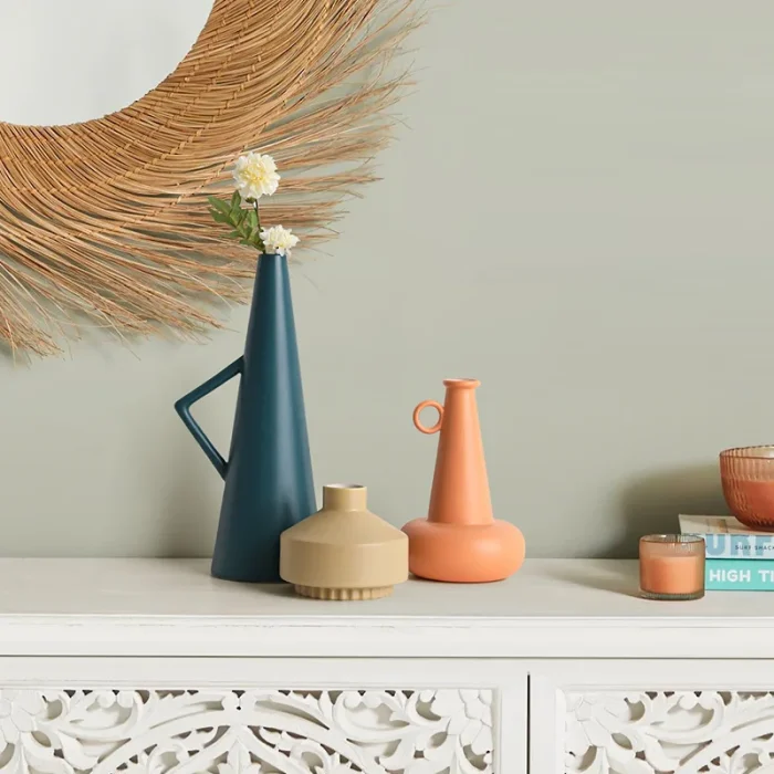 Nordic ins Minimalist Ceramic Vase Ornament Home Porcelain Flower Figurines Geometric Art Nordic Home Decoration Accessorie Vase 2