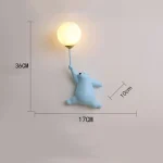 Creative Bear Wall Lamp Cute Children's Room Bedroom Animal Wall Lamp Wall Background Wall Lighting 6