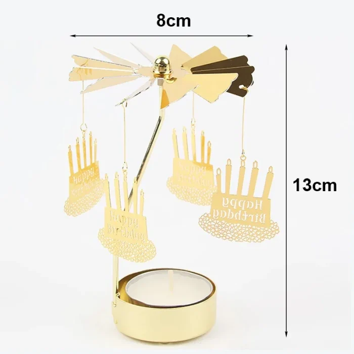 1pc Metal Hot Rotating Candle Holder Christmas Rotating Candle Holder Dinner Party Wedding Party Candle Holder Decoration Gift 6