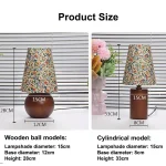 French Romantic Floral Retro Table Lamp Bedroom Study Atmosphere Light Night Light Decoration Solid Wood Bedside Lamp Ornaments 6