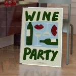 Modern Red Wine With You Wine Party Quotes Gift Red Lips Wall Art Canvas Painting Posters For Living Room Home Decor 3