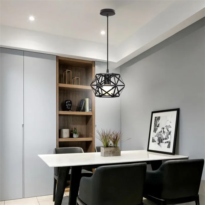 Retro Industrial Metal Pendant Light Vintage Cage Ceiling Hanging Lamp Shade for Bar Dining-room Kitchen Bedroom Hanglamp 6