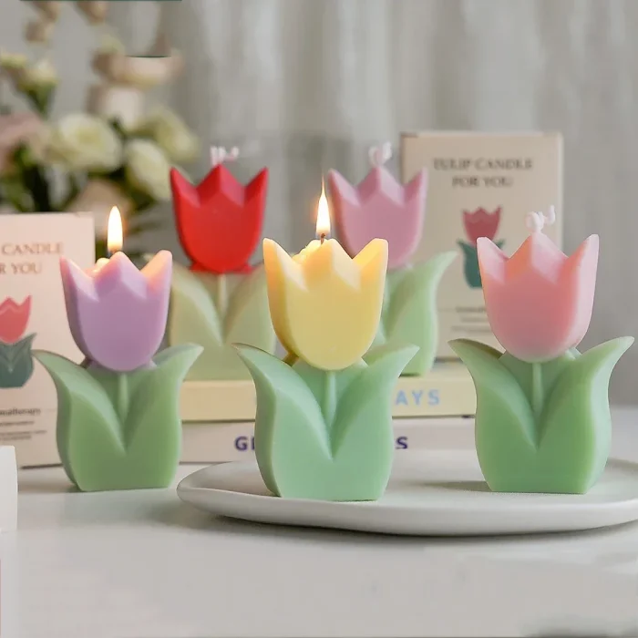 Creative wedding guest gift candles tulip flower aromatherapy candle aesthetic room decor aromatic candles girl birthday gifts 3