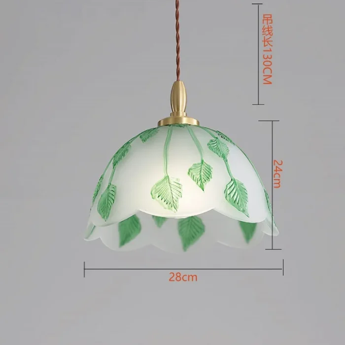 LED Glass Chandelier Restaurant All-copper Retractable Bar Island Chandelier Bedroom Bedside Retro Decorative Lamp 5