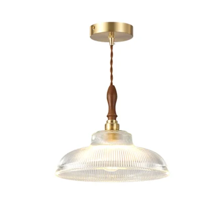 Nordic LED Wooden Pendant Glass American Vintage Fixtures Home Decor Light Bedroom Living Room Restaurant Chandelier Lamp 2