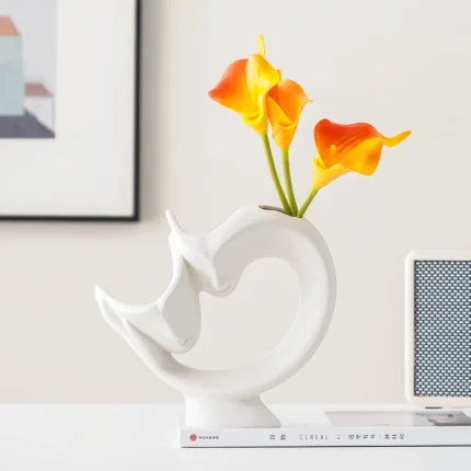 Vase Home Decor Flowers Vase Nordic Ceramic Lovers Human Face Flower Arrangement Dried Flower Vase Home Decoration Accessories 2