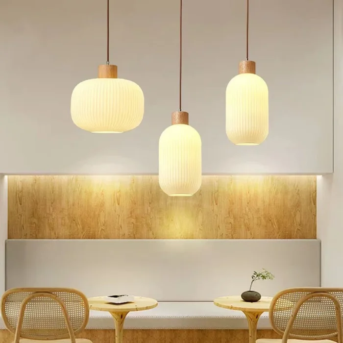 Nordic Minimalist Glass Pendant Lights Japanese LED Hanging Lamps for Dining Living Room Kitchen Bedside Light Home Decoration 2