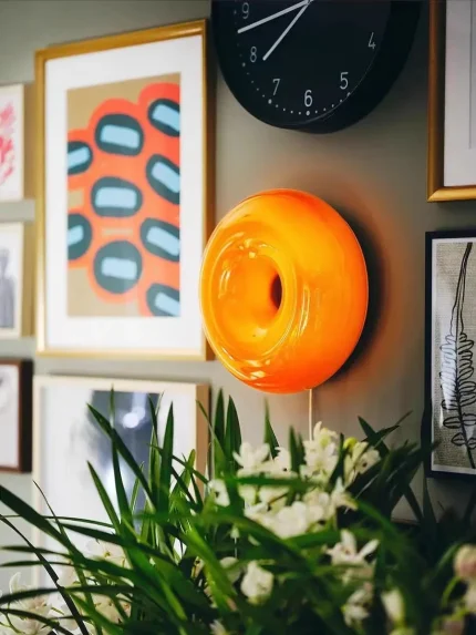 Bedside Decorative Table Lamp Ambient Light Touch Dimmable Donut Wall Lamp Creative Glass Table Lamp 2