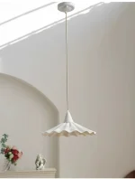 Simple Lotus Leaf Chandelier Cream Living Room Minimalist Versatile Ceramic Lace Lamp Restaurant Bar Decorative Chandelier 5