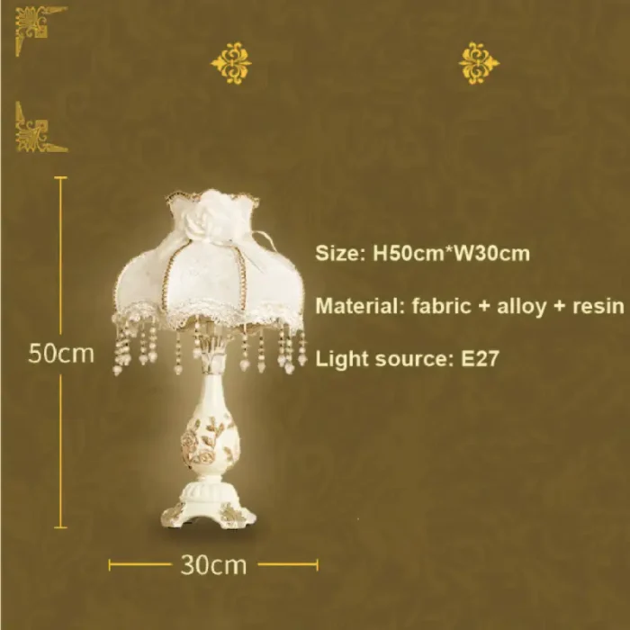 European-style Bedroom Table Lamp Retro Resin Lamp Wedding Room Princess Ins Girl Lamp 6