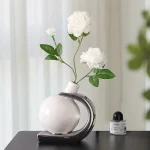 Nordic Geometric Ceramic Vase Ornaments Living Room Wine Cabinet TV Cabinet Desktop Art Dry Flower Vase Wedding Vase Decoration 4