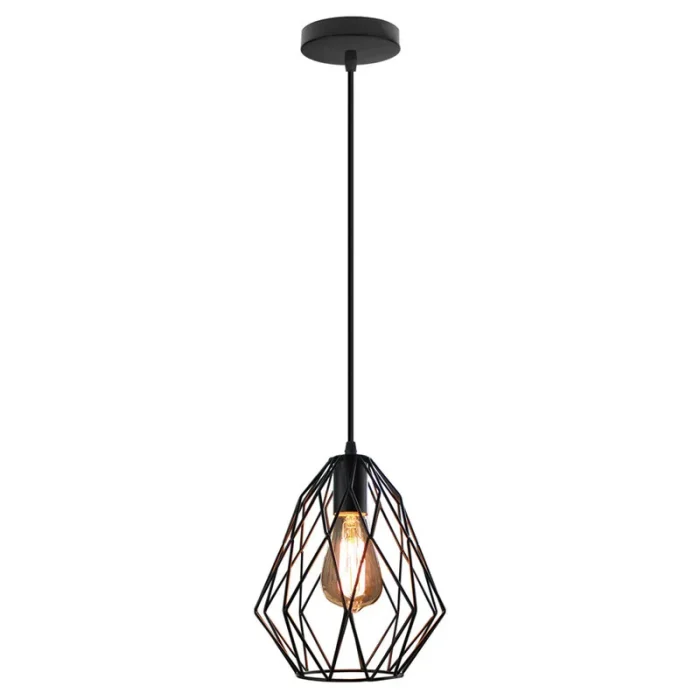 Iron Metal Cage Pendant Lamp Industrial Vintage Hanging Ceiling Light Fixture for Kitchen Island Dining Room Farmhouse Foyer 2