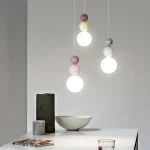 Living Room Dining Room Line Small Chandelier Nordic Cream Wind Bedside Bedroom Porch Modern Study Pendant Lights 3
