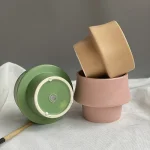 Creative Irregular Ceramic Flower Pots Round Succulents Cactus Potted Perforated Living Room Balcony Office Desktop Decoration 3
