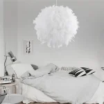 Mordern Feather Pendant Lamp Fairy Hanging Light E27 Lamp Holder for Bedroom Dining Room Cloakroom Shop Chandelier Art Decor 4