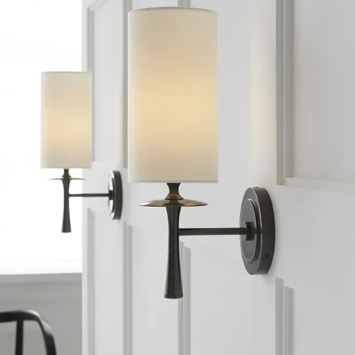 All Copper American Wall Lamp Living Room Dining Room Bedroom Room Aisle Lamp Villa Fabric Wall Lamp Modern and Simple 1