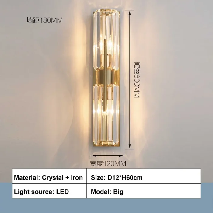 Crystal Wall Lamp Bedroom Bedside Lamp Creative Living Room Background Wall Decoration Wall Lamp Hotel Aisle Corridor Lamp 6