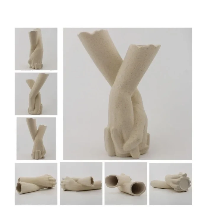 Nordic Instagram Hand Shaped Ceramic Vase Ornaments Living Room Bedroom Dried Flower Vase Crafts Home Decoration Accessories 5