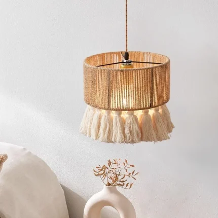 Bohemian Retro Hemp Rope Tassel Bedroom Bedside Chandelier Creative Restaurant Bar Balcony Lighting 1