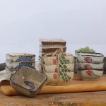 4pcs Square Ceramic Sushi Dishes Set Japanese Soy Sauce Dish Seasoning Saucers Mini Plates Salad Sauce Gravy Boat Tableware 2