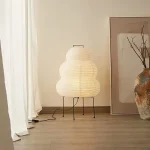 Japanese Design Akari Noguchi Yong Table Lamp White Rice Paper Decorative Desk Lights for Bedroom Living/Dining Room Study Loft 1