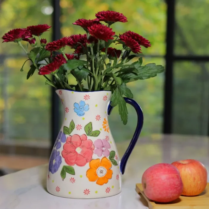 Hand-painted Ceramic Vase Ornaments Living Room Bedroom, Homestay Desktop Flower Arrangement Art Vases Wedding Vase Decoration 2