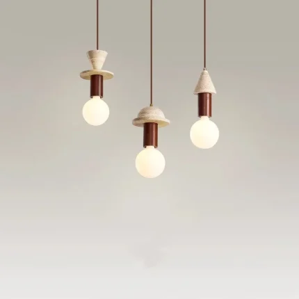 Bedroom Bedside Solid Wood Chandelier Modern Minimalist Geometric Dining Room Lamp Interior Decoration Lighting Fixtures 1