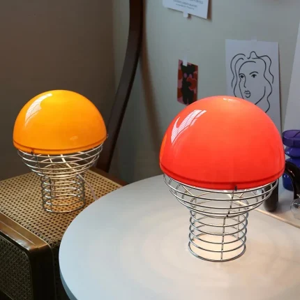 E14 Nordic Modern Glass Table Lamp Bedroom Retro Decorative Atmosphere Lamp Bedside Living Room Children's Bedroom Table Lamp 1