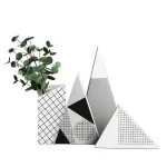 Nordic ins ceramic geometric vase creative room living room desktop dried flower flower arrangement home decoration accessories 5