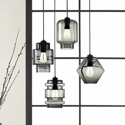 Retro Glass Pendant Light Modern loft hanging lustre industrial decor Lights Fixtures E27/E26 for Kitchen Restaurant Lamp 1