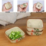 4pcs Square Ceramic Sushi Dishes Set Japanese Soy Sauce Dish Seasoning Saucers Mini Plates Salad Sauce Gravy Boat Tableware 5