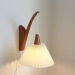 Solid Wood with Plug Wall Lamp Retro Bedroom Living Room Bedside Study Atmosphere Wall Light Decor 1